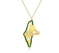 Vivaday Collana con ciondolo a forma di cupola della moschea Collane con bandiera palestinese e simbolo della pace | Gioielli simboli mediorientali, orgoglio palestinese e speranza YA5145