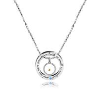 Vivaday Collana con granello di senape per donna - Gioiello di fede cristiana con ciondolo rotondo inciso La fede grande come un granello di senape può spostare le montagne