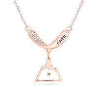 Vivaday Collana con semi di senape, regalo cristiano, collana basata sulla fede, collana in acciaio inossidabile con ciondolo a forma di V con zirconia cubica, collana con seme di fede per donne