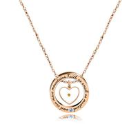 Vivaday Collana da donna placcata in oro rosa con ciondolo a cuore con granello di senape all'interno di un anello - Gioiello di fede, speranza, amore e incoraggiamento