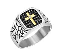 Vivaday - Gioielli religiosi in stile antico cristiano | Anello con simbolo di fede e preghiera spirituale | Anelli alla moda da uomo moderni | Ideali per Pasqua/festa del papà - Taglia 10 YA5825
