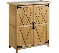 VivaGarden Armadietto da Esterno / Balcone in Legno 2 Ante 75x40x90 cm Giallo