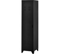 VivaGarden Armadietto Spogliatoio in Metallo 1 Anta 2 Ripiani 43x50x180 cm Nero