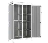 Armadio da Esterno / Balcone in Legno e Acciaio 94x43x166 Bianco/Nero VivaGarden