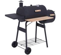 VivaGarden Barbecue a Carbone Carbonella Coperchio e Affumicatore 124x53x104 cm