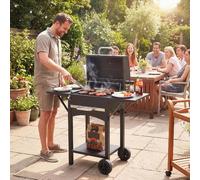 VivaGarden Barbecue a Carbonella Carbone da Esterno Termometro 110x46.5x101 Nero