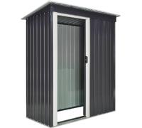 VivaGarden Capanno Attrezzi 1 anta Acciaio/Plastica 163x89x182 cm Nero