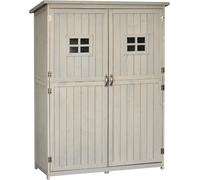VivaGarden Capanno Attrezzi 2 ante Legno 127.5x50x164 cm Grigio Chiaro