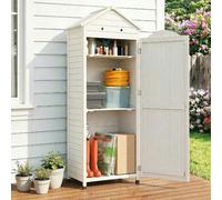VivaGarden Capanno Attrezzi da Giardino in Legno 85x58x213 cm Bianco