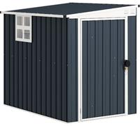 VivaGarden Casetta da Giardino 1 anta Ripostiglio da Giardino in Acciaio con Lucchetto e Prese d'Aria Dimensioni 128x193x161 cm colore Grigio Scuro