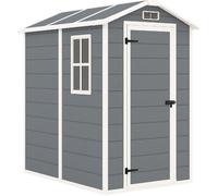 VivaGarden Casetta da Giardino 1 anta Ripostiglio da Giardino in Plastica/Alluminio Dimensioni 131x186x198 cm colore Grigio