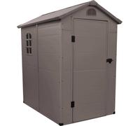 VivaGarden Casetta da Giardino 1 anta Ripostiglio da Giardino in Plastica Dimensioni 134x192x204 cm colore Marrone