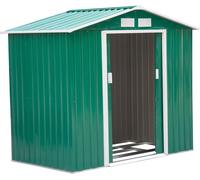 VivaGarden Casetta da Giardino 2 ante Ripostiglio da Giardino in Acciaio/Plastica Dimensioni 213x127x185 cm colore Verde