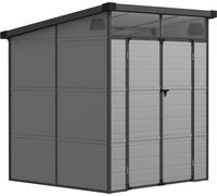 VivaGarden Casetta da Giardino 2 ante Ripostiglio da Giardino in Plastica/Alluminio/Acciaio con Prese d'Aria Dimensioni 190x191x215 cm colore Grigio Chiaro