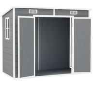 VivaGarden Casetta da Giardino 2 ante Ripostiglio da Giardino in Plastica/Alluminio Dimensioni 238x125x183 cm colore Grigio