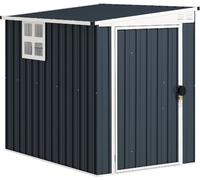 VivaGarden Casetta da Giardino in Acciaio 1.2x1.9 m con Porta Bloccabile e Prese d'Aria colore Grigio Scuro - K603CG