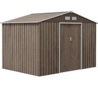 VivaGarden Casetta da Giardino in Acciaio con 4 Prese d'Aria e 2 Porte Scorrevoli 277x195x192 cm colore Marrone Chiaro - 0LGJ531