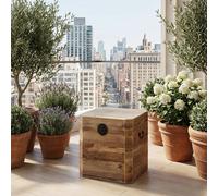 VivaGarden Cassapanca contenitore Baule da esterno in Legno 52x48x55 cm Marrone