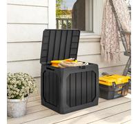 VivaGarden Cassapanca Contenitore Baule da Esterno in Plastica 56x45x53 cm Nero