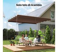 VivaGarden Copertura Pergola in Poliestere 250x255 cm per Pergola 3x3m Caffè