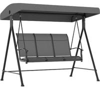 VivaGarden Dondolo da Giardino 3 Posti Parasole 195x118x170 Grigio Scuro