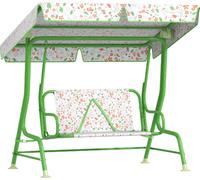 VivaGarden Dondolo per Bambini da Esterno a 2 Posti con Tettuccio Regolabile e Cinture di Sicurezza 112x75x120 cm colore Verde - R5180GN