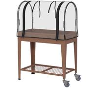 VivaGarden Fioriera per Esterni con Mini Serra Ruote e Ripiano 80x40x120 cm