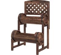 VivaGarden Fioriera per Esterni in Legno a 2 Livelli con Griglia 42x49x80 cm