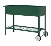 VivaGarden Fioriera per Esterni in Metallo con Mensola Inferiore Portautensili 109x44x80 cm colore Verde