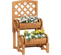 VivaGarden Fioriera per Esterni Legno Verticale Rialzato Mezza Botte 45x45x80