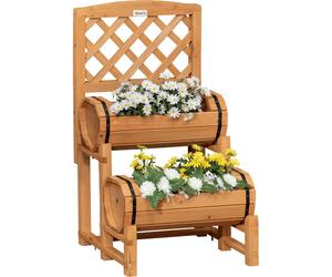 VivaGarden Fioriera per Esterni Legno Verticale Rialzato Mezza Botte 45x45x80
