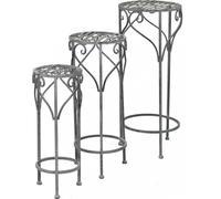 Fioriere da esterno set 3 pezzi in metallo Bianco ossidato Vivagarden