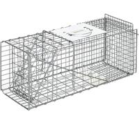 VivaGarden Gabbia Trappola per Animali Vivi Pieghevole in Acciaio 66x24x30.5 cm Argento