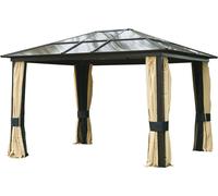 VivaGarden Gazebo Giardino 3x6,3x2,65 mt di Lusso In Alluminio Tettoia Trasparente in Policarbonato - 10865