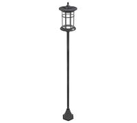 VivaGarden Lampione Solare da Giardino Alto 184 cm con Luce LED Nero