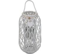 VivaGarden Lanterna Honolulu Vetro Vimini cm Top ø 18x76 h-Centrale ø 34x76 Bian