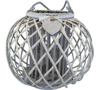 VivaGarden Lanterna in Vetro e Vimini cm Top ø 20x32 h-Centrale ø 40x32 Grigio