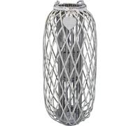 VivaGarden Lanterna in Vetro e Vimini cm Top ø 20x95 h-Centrale ø 39x95 Grigio
