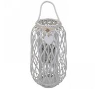 VivaGarden Lanterna in vimini Shabby Chic colore Bianco HO805724-BIAN