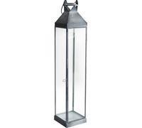 VivaGarden Lanterna Lanzarote Grande in Vetro e Metallo 11x11x52 cm Grigio LA802