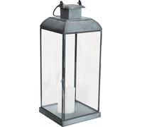 VivaGarden Lanterna Maya Piccola Vetro e Metallo 17.5x17.5x42 cm Grigio LA802077