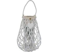 VivaGarden Lanterna Mendoza Vetro Vimini cm Top ø 18x53 h-Centrale ø 36x53 Bianc