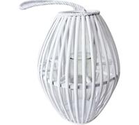 VivaGarden Lanterna Mons in Vetro e Vimini cmø37/topø15,5x80h/vetroø13x17h Bianc