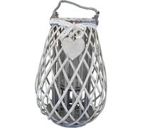 VivaGarden Lanterna Palo Vetro Vimini cm Top ø 15x36 h-Centrale ø 28x36 Grigio
