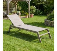 VivaGarden Lettino Prendisole da Giardino 198x61x95 cm Taupe Imperia