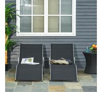VivaGarden Lettino Prendisole da Giardino Set 2 Lettini 61x165x63 cm Nero