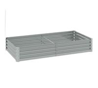 VivaGarden Letto per Orto Rialzato in Acciaio Galvanizzato 180x90x30 cm Argento