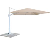 VivaGarden Ombrellone da Giardino Decentrato 3x3 mt Alluminio/Poliestere Tortora