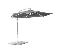 OMBRELLONE PARASOLE DA GIARDINO PALO ALLUMINIO BIANCO TELO GRIGIO Ø 3 MOD. ERIS