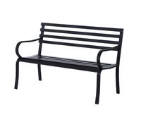 VivaGarden Panca da Giardino Sedia da Giardino Metallo 2 Posti Impermeabile Nero